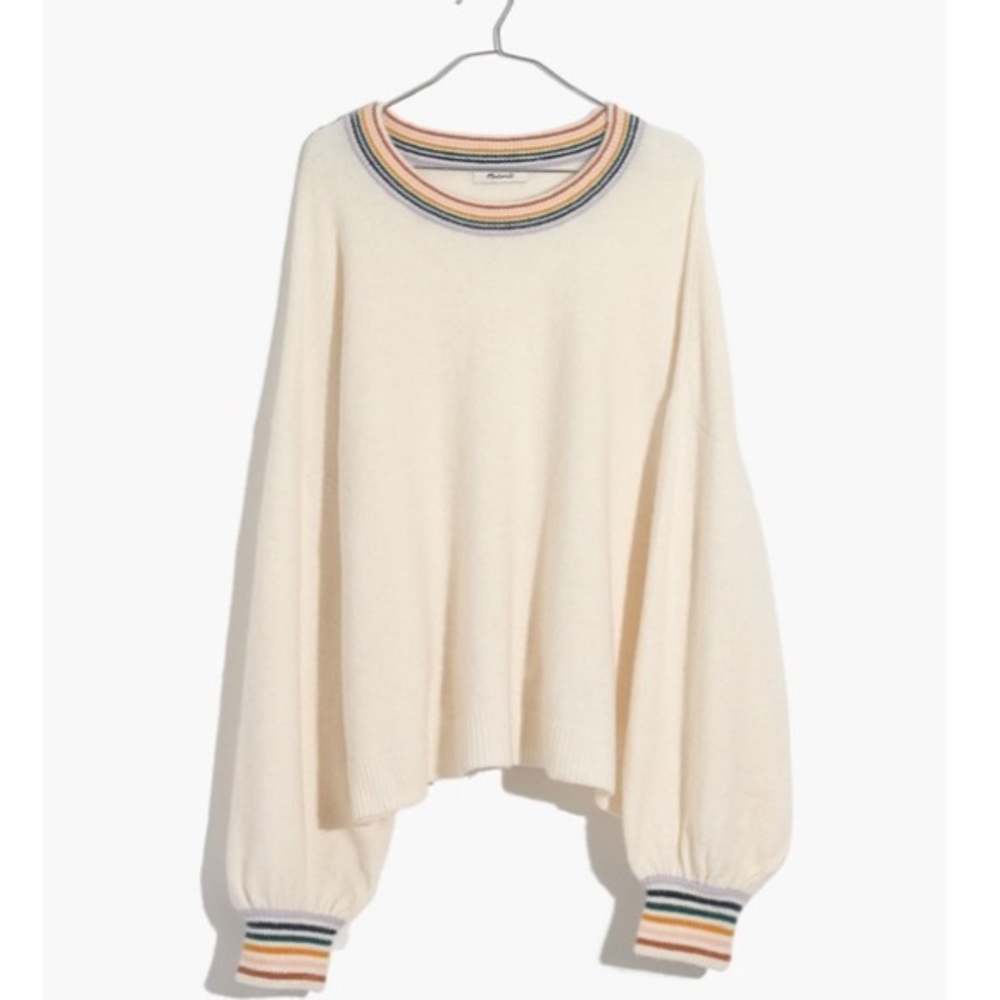 Madewell Gladwell Rainbow Trim Sweater